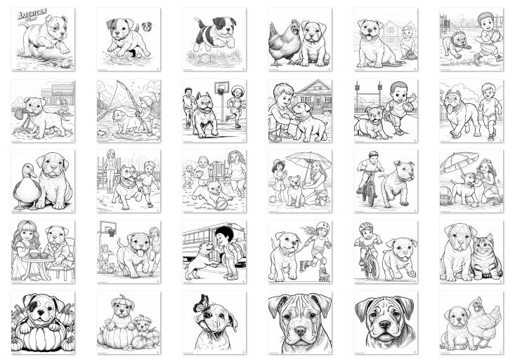 American Bully Puppy Coloring Pages
