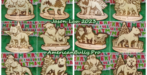 Christmas 2023: 12 Days Of Christmas Standing American Bully Cutout Statuette Set